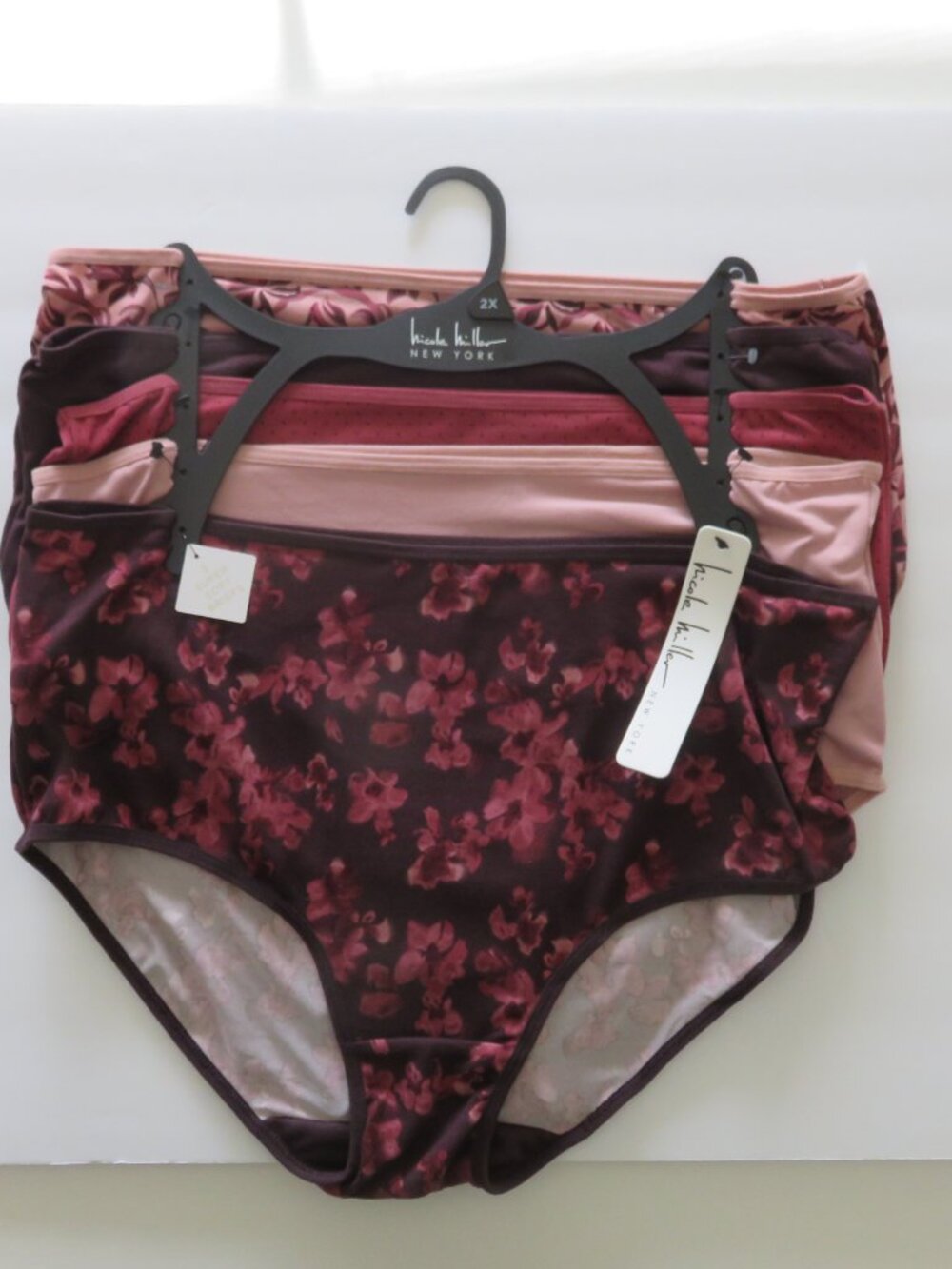 (#123) Nicole Miller 5-Pack Super Soft Full Brief Panties Size 2X